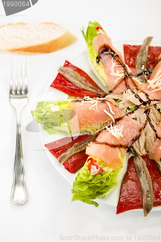 Image of food salmon anchovy salad