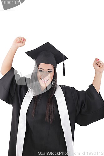 Image of Graduation of a woman dressed in a black gown 