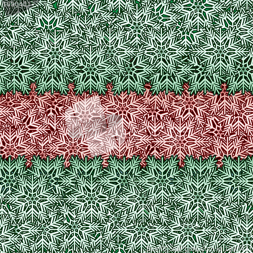 Image of Snowflake red green seamless 