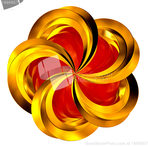 Image of abstract shiny golden object