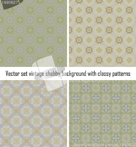 Image of Set vintage shabby background with classy patterns