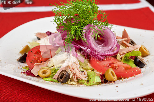 Image of chicken meat filet salad