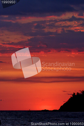 Image of sunset in the hill