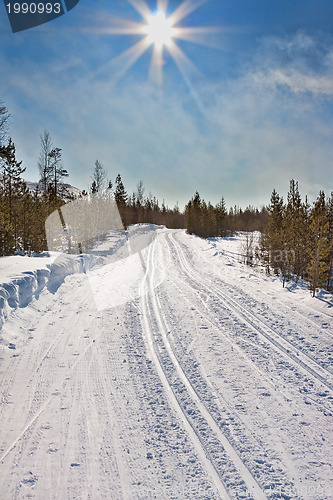 Image of empty trails for cross-country skiing