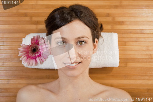 Image of Beautiful girl on a spa