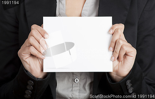 Image of Holding a paper card
