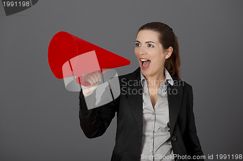 Image of Woman with a megaphone