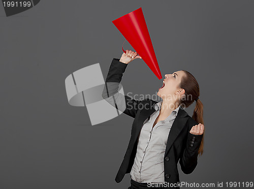 Image of Woman with a megaphone