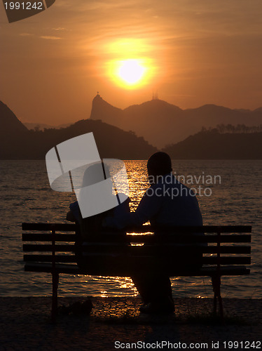 Image of Boyfriends on the sunset in Rio de Janeiro