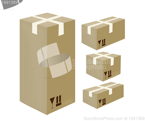 Image of Isometric card-box icons