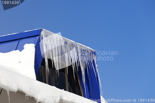 Image of Snowy attic with icicles