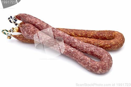 Image of Italian salami sausages