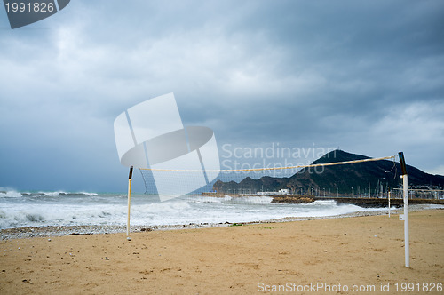 Image of Stormy resort beach