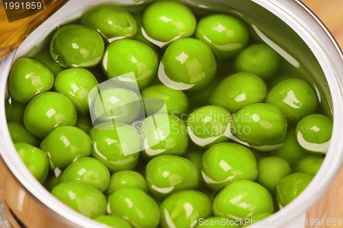 Image of Tin can with green peas