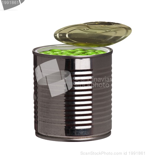 Image of Tin can with green peas