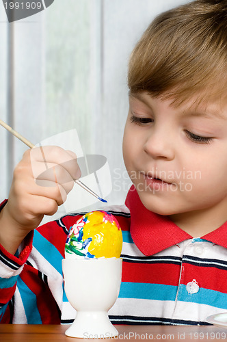 Image of Boy and easter eggs