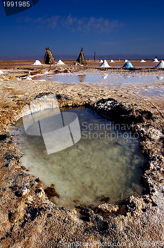 Image of salt lake desert in tunisia