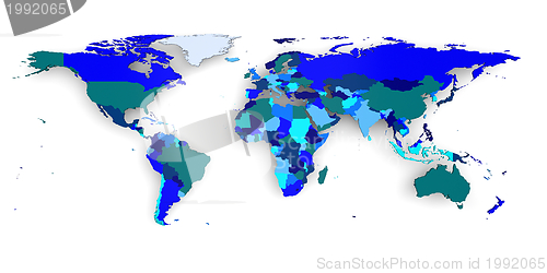 Image of Blue political world map