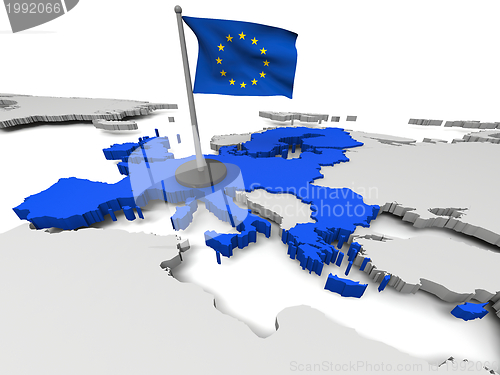 Image of European Union on map