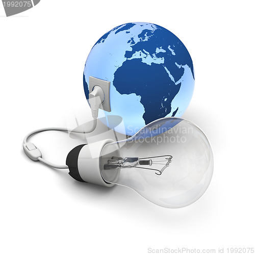 Image of Lightbulb connected to Earth