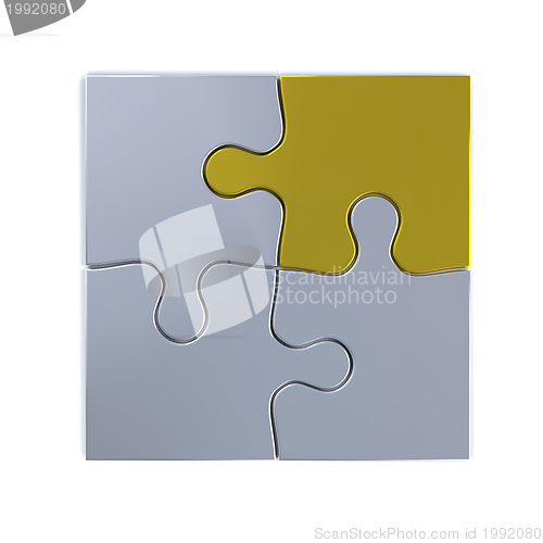 Image of Jigsaw with golden piece