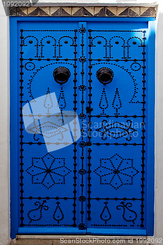 Image of close door in sidi bou said,tunisia