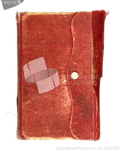 Image of very old note book on white