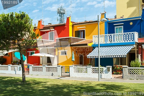 Image of Colorful buildings in italian street