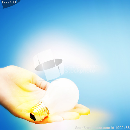 Image of Background with lit lightbulb