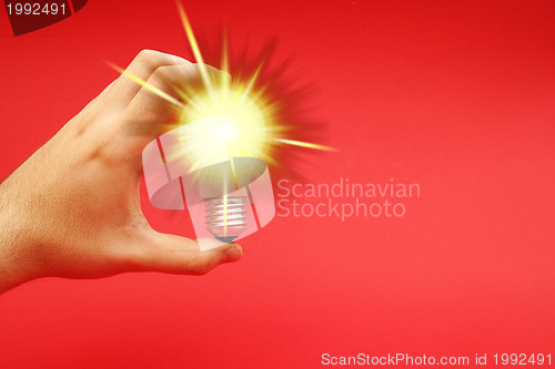 Image of Background with lit lightbulb