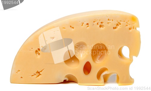 Image of Piece of cheese on white background