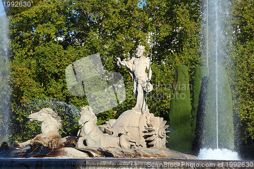 Image of Neptune fountain in Madrid