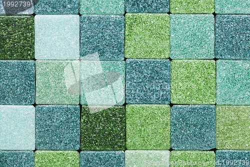 Image of green glass tiles