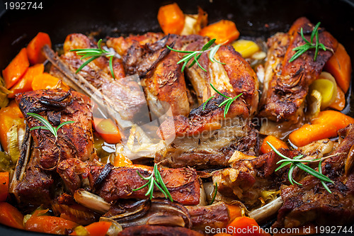 Image of Roasted pork belly with vegetables