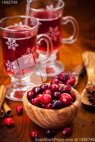 Image of Cranberries with hot mulled wine