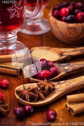 Image of Preparing cranberry hot mulled wine