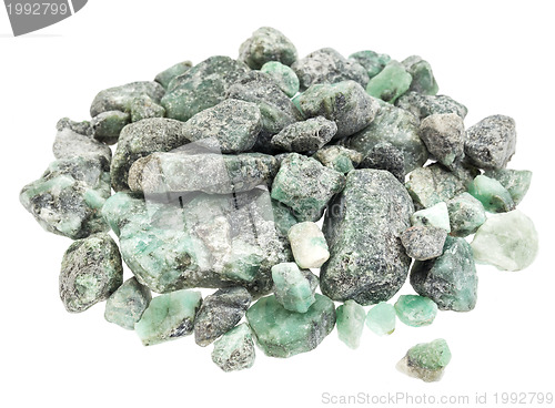 Image of raw emerald gemstones