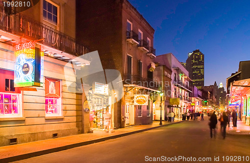 Image of Bourbon Street at dusk