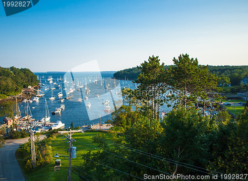 Image of Harbor at Rockport, Maine seen from high