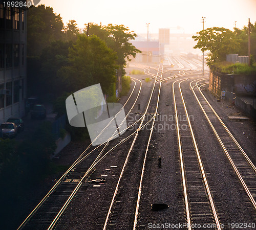 Image of Train tracks and freight yard