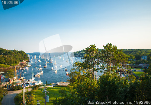 Image of Harbor at Rockport, Maine seen from high