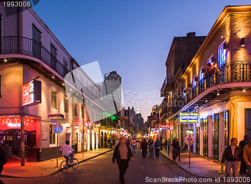 Image of Bourbon Street at dusk