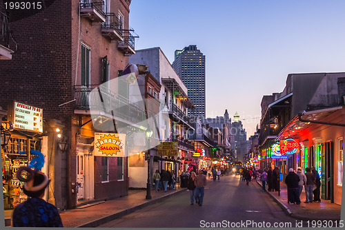 Image of Bourbon Street at dusk