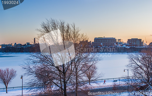 Image of Boston Charles River frozen
