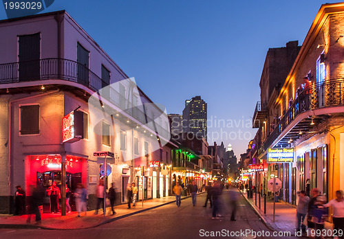 Image of Bourbon Street at dusk