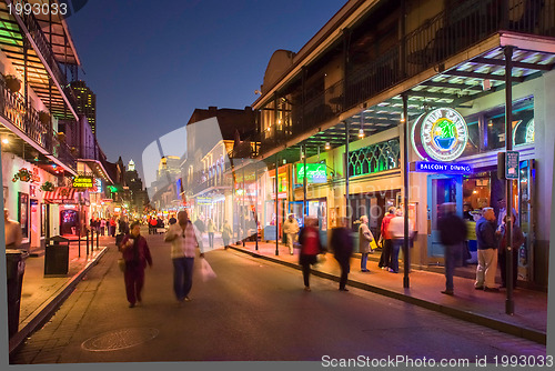 Image of Bourbon Street at dusk