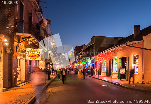 Image of Bourbon Street at dusk