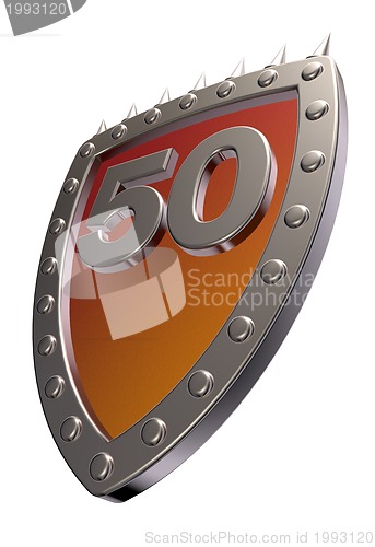 Image of number on metal shield
