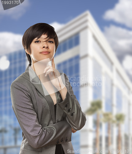 Image of Mixed Race Young Adult in Front of Building