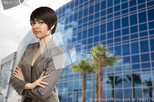 Image of Mixed Race Young Adult in Front of Building